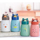 Cute Cat Shape Insulated Glass Water Bottle with plastic cover, leak proof hand carry best for kids.